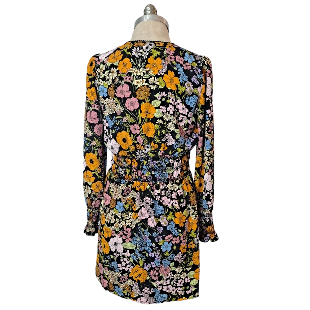 WAYF Smocked Floral Mini Dress Size Small - Picture 2 of 10